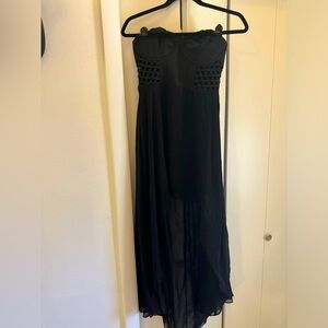 Black high low dress